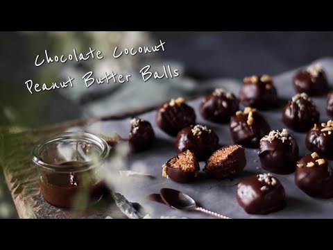 CHOCOLATE COCONUT PEANUT BUTTER BOLLS ,