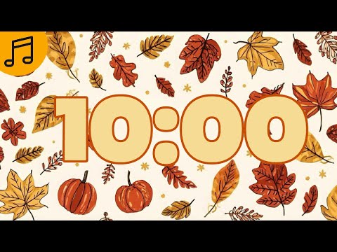 10 Minute Autumn Classroom Countdown Timer | Fall Theme 🍁🍂  Soothing Songs 🍁🍂 🎶