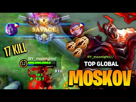 MOSKOV SAVAGE! Goldlane Gameplay [ Top Global Moskov Best Build ] RY_moonlghtx// - Mobile Legends