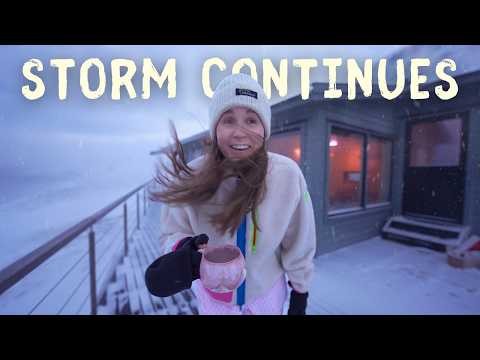 Another snowstorm hits our cabin on Svalbard