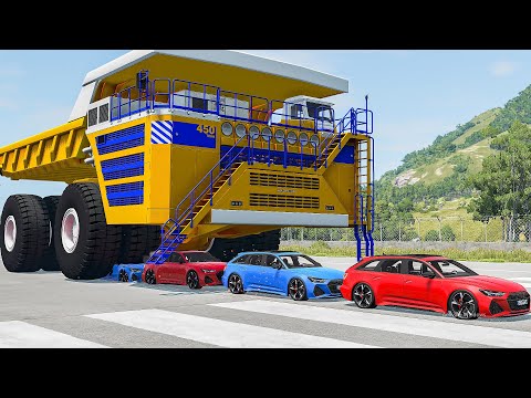 Giant Belaz vs Cars – BeamNG.Drive