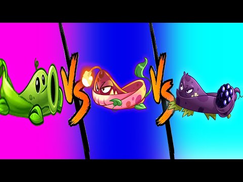 PvZ 2 - Pea Vine vs. Blastberry Vine vs. Pyre Vine vs. All Zombies Gameplay in Plants vs. Zombies 2