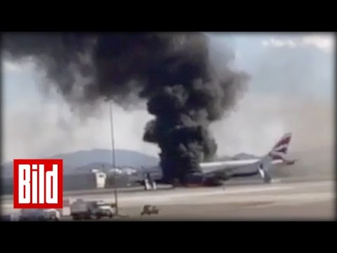 Flugzeug in Flammen - Riesen-Glück direkt nach Start in Las Vegas ( Boeing / USA )