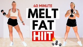 Lose Fat & Tone Up! 40 Min Full Body Dumbbell Workout No Repeat