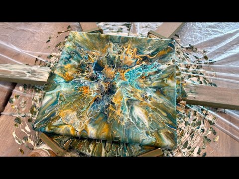 SheleeArt Bloom technique with hairdryer - Fluid Art Tutorial / Acrylic Pouring