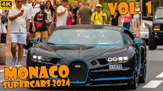 SUPERCARS IN MONACO 2024 - VOL. 1 (2x SP2 Monza, 3x Chiron, F50, etc.. ) [2024 4K]