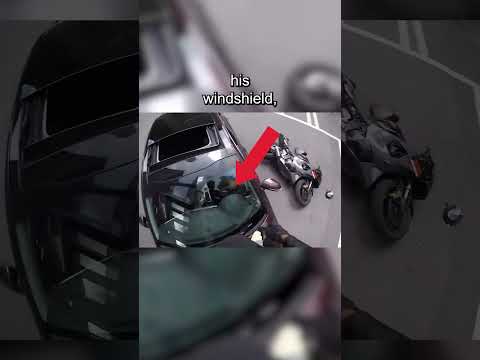 Driver Has Herioc Save With Biker