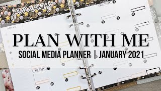 Plan with Me | Social Media Planner | January 2021 Monthly Spread