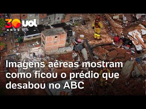 Desabamento em São Bernardo do Campo Imagens aéreas mostram como ficou o prédio residencial