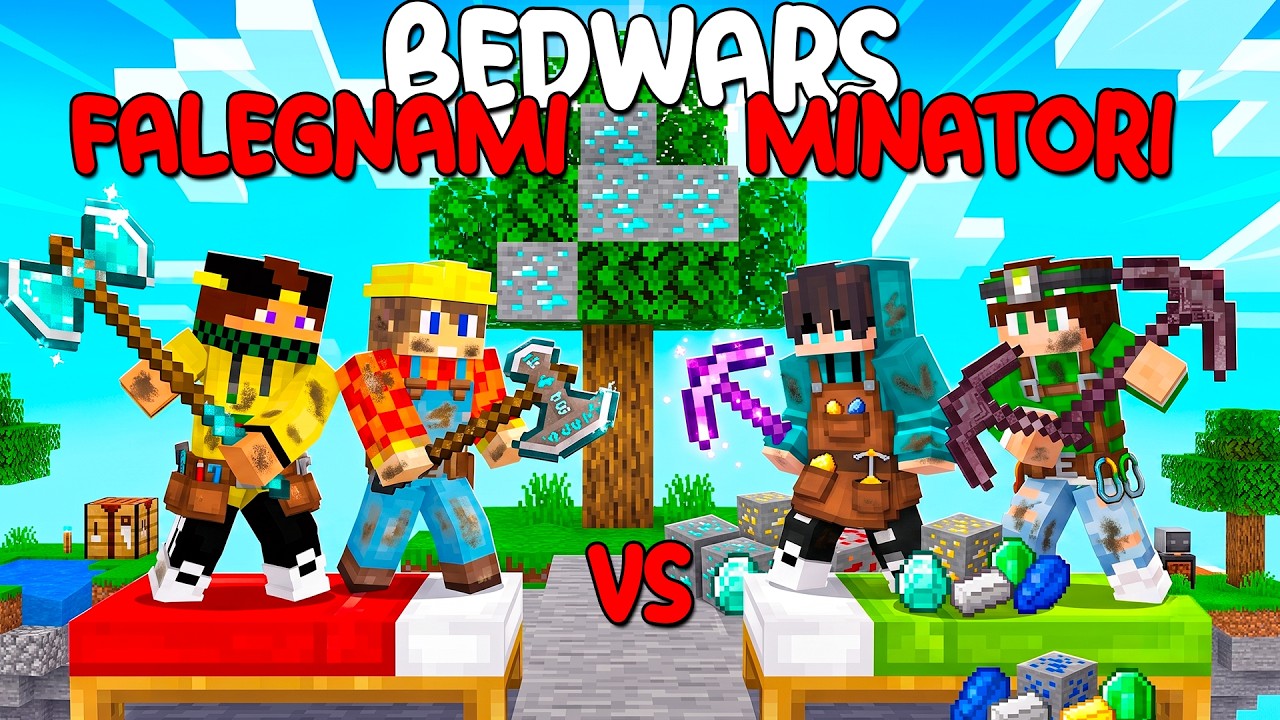 BEDWARS 2vs2 - MINATORI vs FALEGNAMI - @Marcy @Nico. @ilBella @TheMarkk