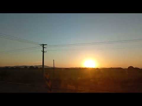 Região de Laje BA. Bonito fim de tarde com por do sol.  Da Janela do Ônibus.