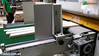 Băng Tải Tiếp Phôi Cho Máy Chà Nhám Thùng | Băng Tải Nạp Liệu Woodmaster