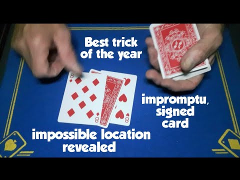 Best impromptu signed card to impossible location card trick REVEALED