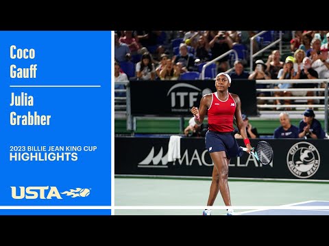 Coco Gauff vs. Julia Grabher Highlights | 2023 Billie Jean King Cup