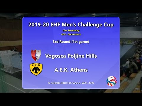 2019-20 EHF Challenge Cup: Vogoska-AEK (22/11, 20:00) Live streaming!
