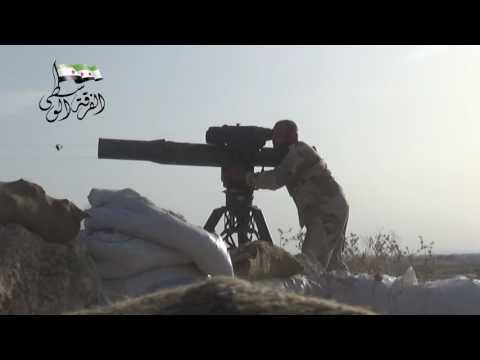 استهداف قاعدة كونكورس  لقوات النظام بصاروخ تاو من قبل الفرقة الوسطى في خلصة في محافظة حلب