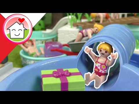 Playmobil po polsku Urodziny Lenki z torem przeszkód na basenie - Rodzina Hauser