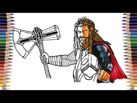 Fat THOR Coloring Pages | Thor Endgame [NCS] Throne - Nobody @DrawItTooTV Tutorial