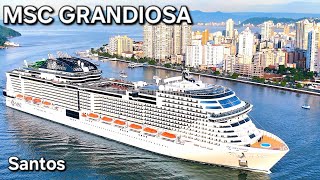 MSC GRANDIOSA ship  cruzeiro Brasil navio santos @cruzeiros2025 google  2025 drone #shorts