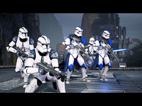 501st Legion & Arc Troopers vs Bounty Droids - STAR WARS JEDI FALLEN ORDER NPC Wars