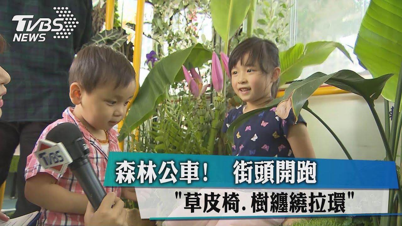 森林公車！草皮椅、樹纏繞拉環　街頭開跑