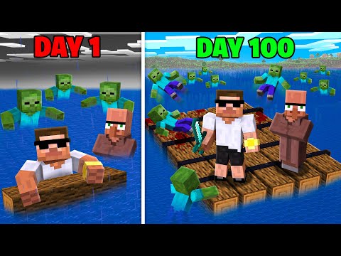 Surviving Deadly Raft with Doorbin in Minecraft..
