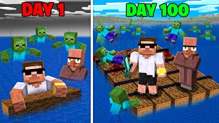 Surviving Deadly Raft with Doorbin in Minecraft..