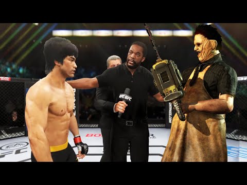 UFC 4 | Bruce Lee vs. Fighter Leatherface (Texas chainsaw massacre) (EA Sports UFC 4)