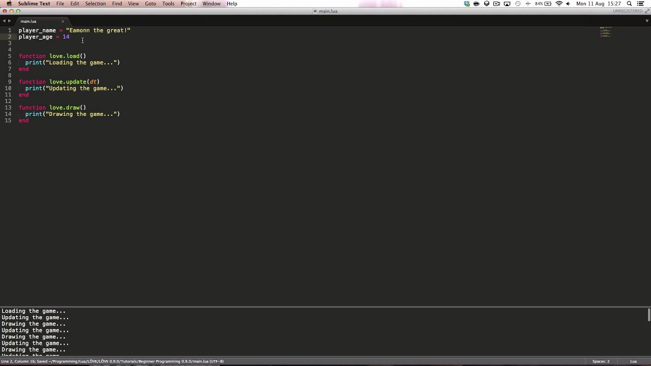 Beginner Game Development #2 - Basic Lua