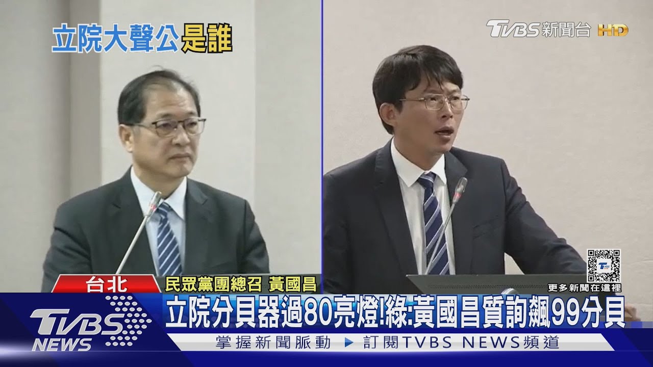 立院分貝器過80亮燈!綠:黃國昌質詢飆99分貝