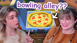 making a pizza bowling alley with the new pack in the sims 4