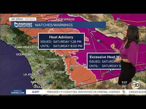 ABC 10News Pinpoint Weather for Sat. July 29, 2023: Thunderstorm chance this weekend