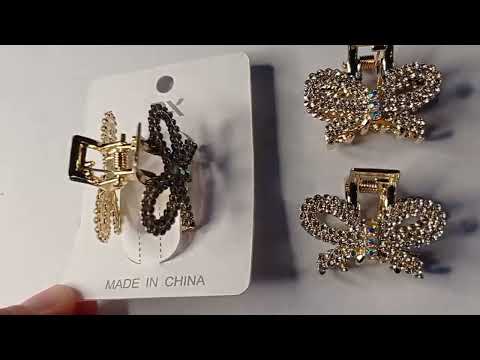 PIRANHA METAL DOURADA COM STRASS 3,5 CM