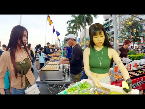 BEST Cambodia Street Food in Phnom Penh City, Night Market Tour, Countryside Street Food Compilation