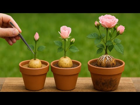 Just Potatoes! Roses Instantly Grow 500% More Roots and Bloom Forever