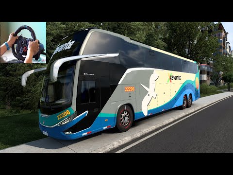 Smooth Bus Drive Trough Villages in Portugal - Euro Truck Simulator 2 - Logitech G29 Setup Handbrake