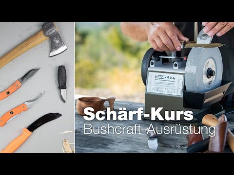 Schärfen Sie Messer und Beile für den Outdoor-Bereich |  Tormek T-4 Bushcraft | Live-Schärf-Kurs