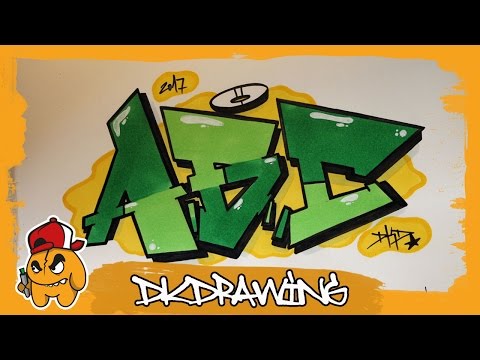 Simple Graffiti Alphabet - How to draw graffiti letters A to C