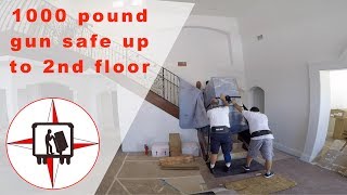 1,000 POUND GUN SAFE MOVING UPSTAIRS W/ ELECTRIC STAIR CLIMBER