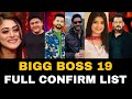 Bigg Boss 19 Confirm Contestants Full List Bigg Boss 19 Contestants Names