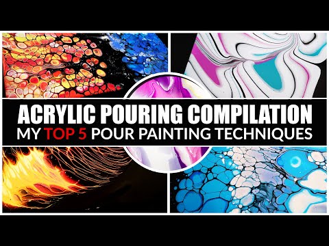 SATISFYING Acrylic Pouring Compilation - My TOP 5 Pour Painting Techniques