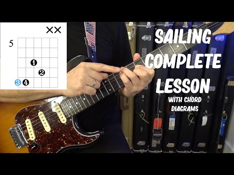 COMPLETE GUITAR LESSON  Sailing  Christopher Cross with Chord Diagrams