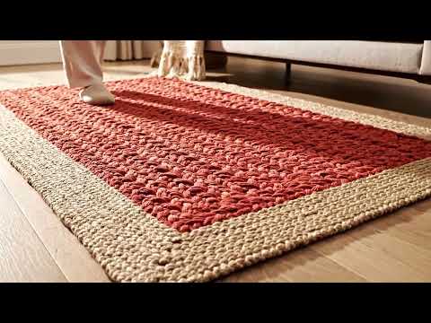 Artisan Hemp-Trimmed Jute Area Rug 