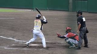 Lucas Rojo hit a single in Nagaoka city, Japan on May 28, 2018.