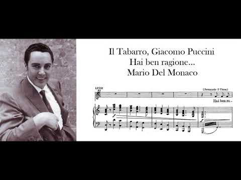 "Hai ben ragione" Il Tabarro, G. Puccini - Mario Del Monaco (My god!!)