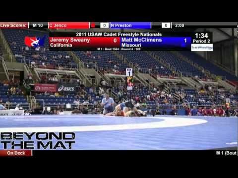 Cadet Freestyle 189 - Matt McClimens (MO) vs. Jeremy Sweany (CA)