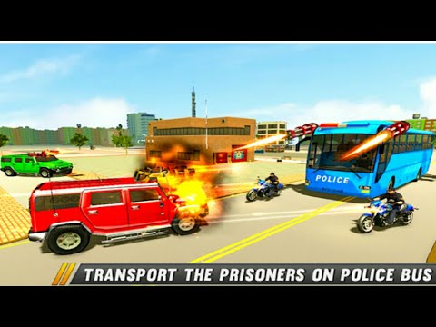 Driving Police Bus shooting - Police Plan Prison Transport Simulator. Android Gameplay.