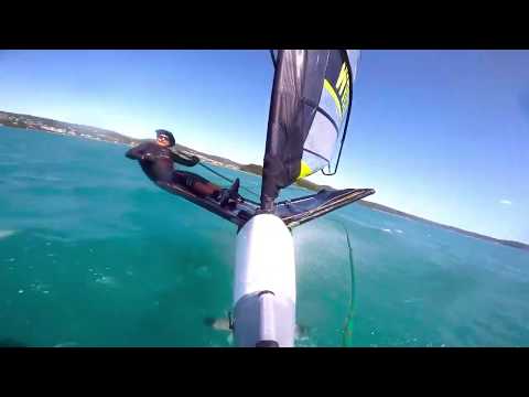 Fast foiling downwind on waszp (short clip)