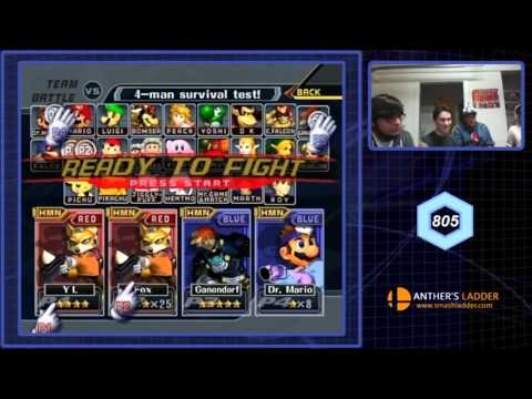 Melee @ Ross's #1: Doubles Winners R2 - Tier Whores (Fox/Fox) vs 22 (Falcon/Marth/Ganon/Dr. Mario)