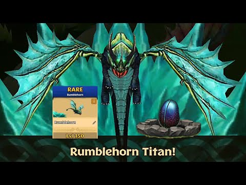 Rumblehorn Max Level 150 Titan Mode - Dragons:Rise of Berk